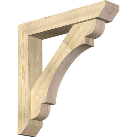 Ekena Millwork Olympic Slat Rough Sawn Bracket w/ Offset Brace, Douglas Fir, 6"W x 32"D x 32"H BKT0604X32X32OLY06RDF